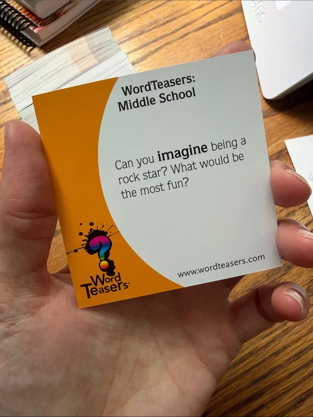 Middle School Conversation Starters Deck - Orange
